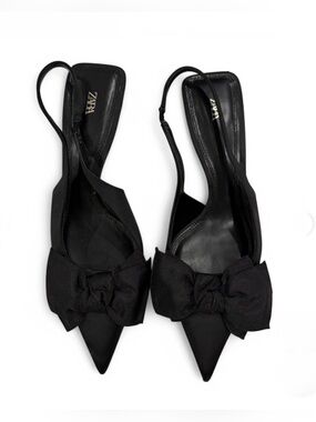 Zara Slingback kitten heels with Bow